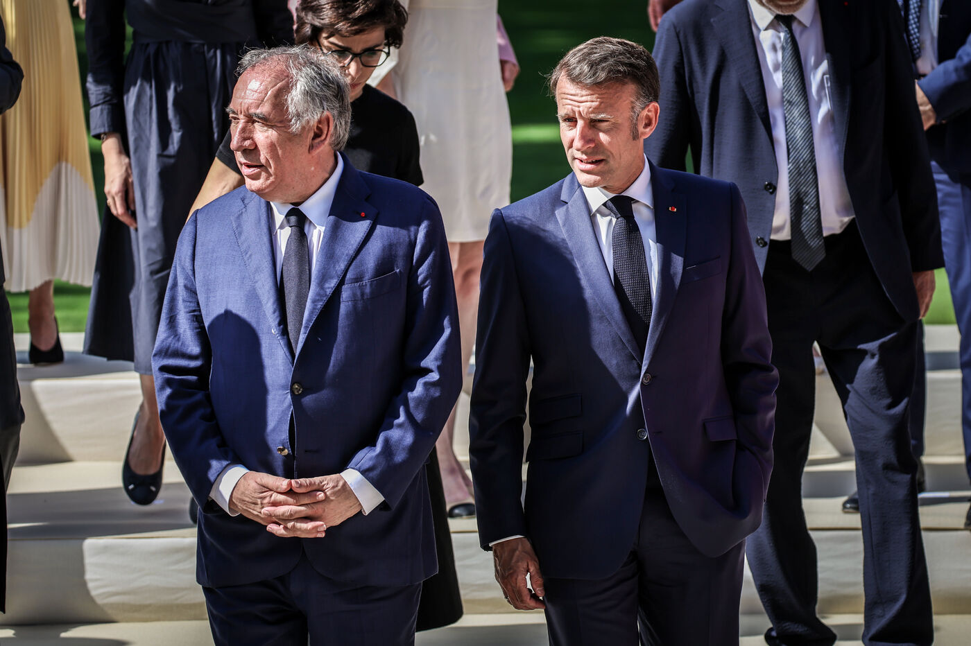 Paris, le 2 juillet. Le départ de François Bayrou (à gauche) plonge Emmanuel Macron dans une situation quasiment inextricable. LP/Frédéric Dugit